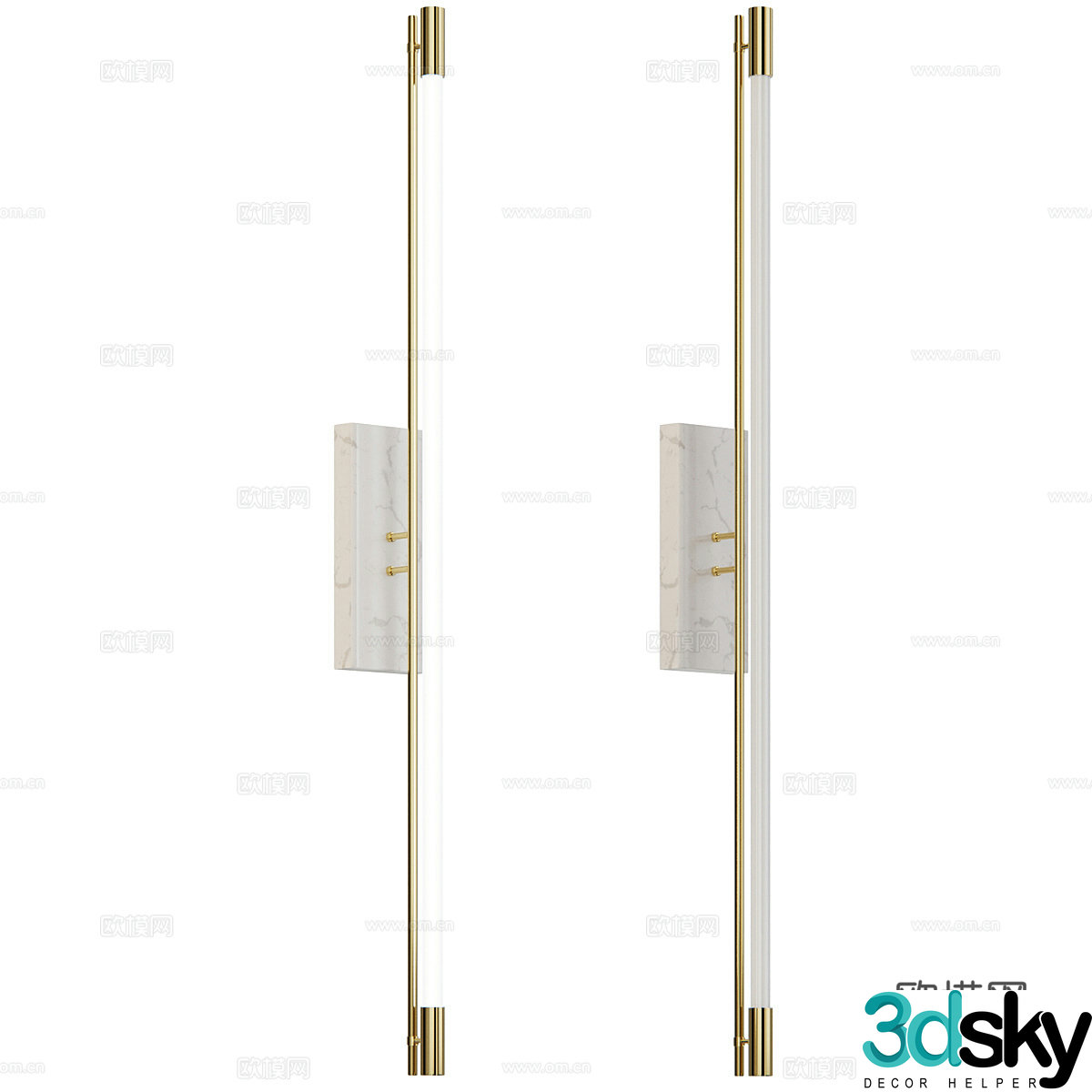 Long wall lamp 3d model