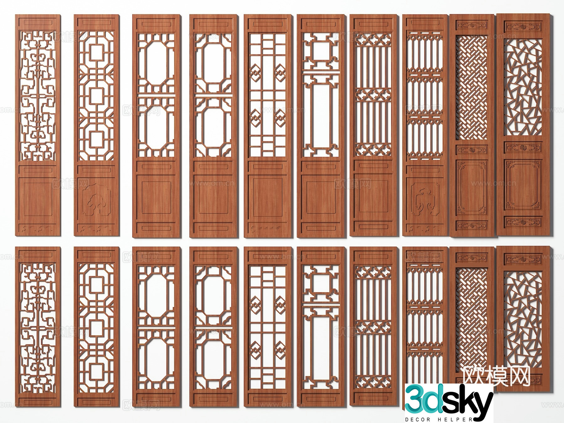 Chinese doors and windows ancient doors lattice doors antique wooden doors carved doors 3D model