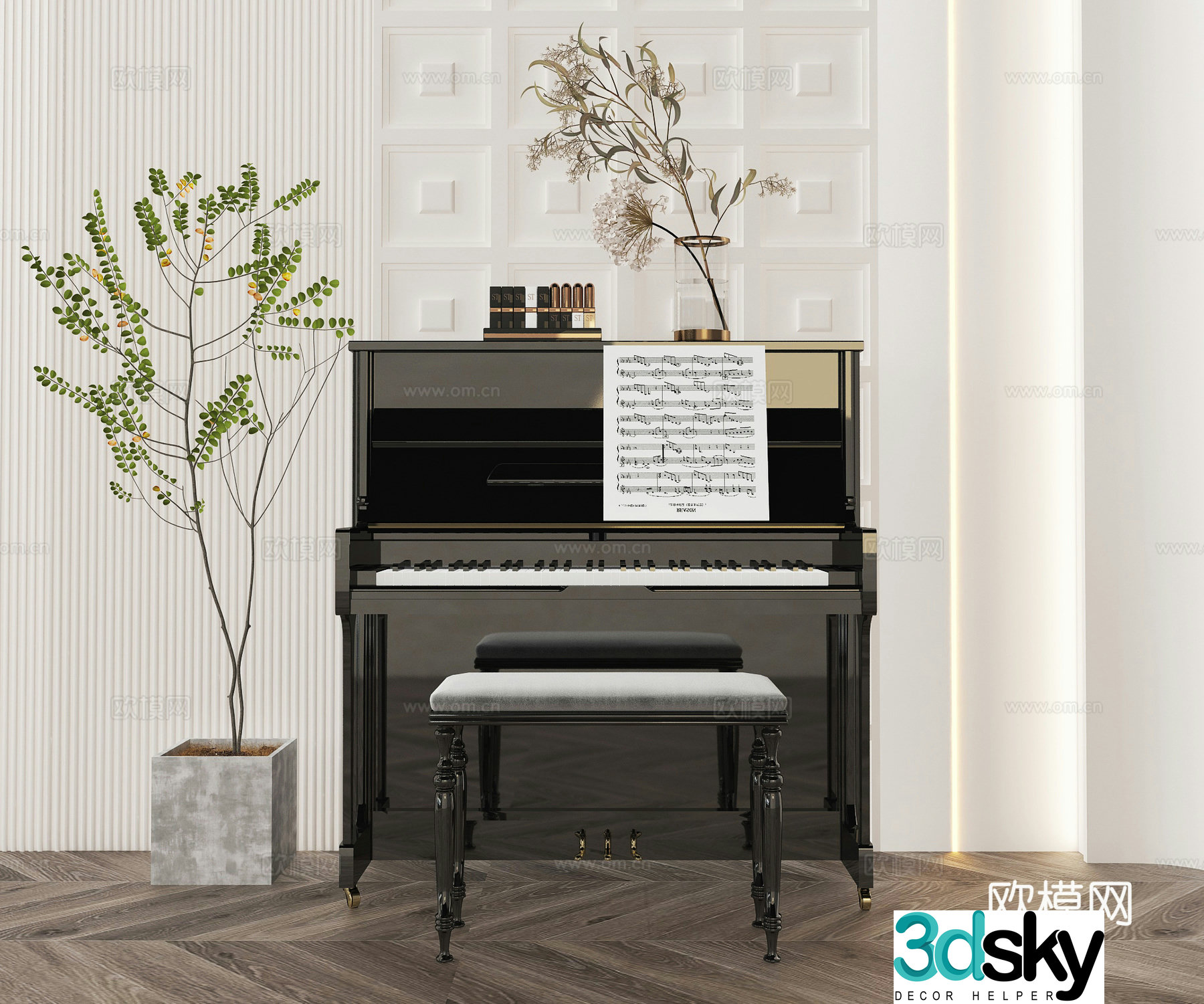 Simple piano 3d model