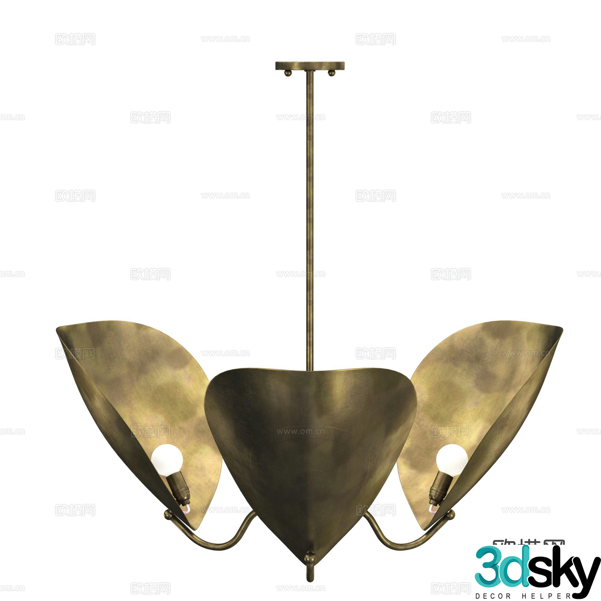 Light luxury chandelier restaurant prevention art chandelier 3d model