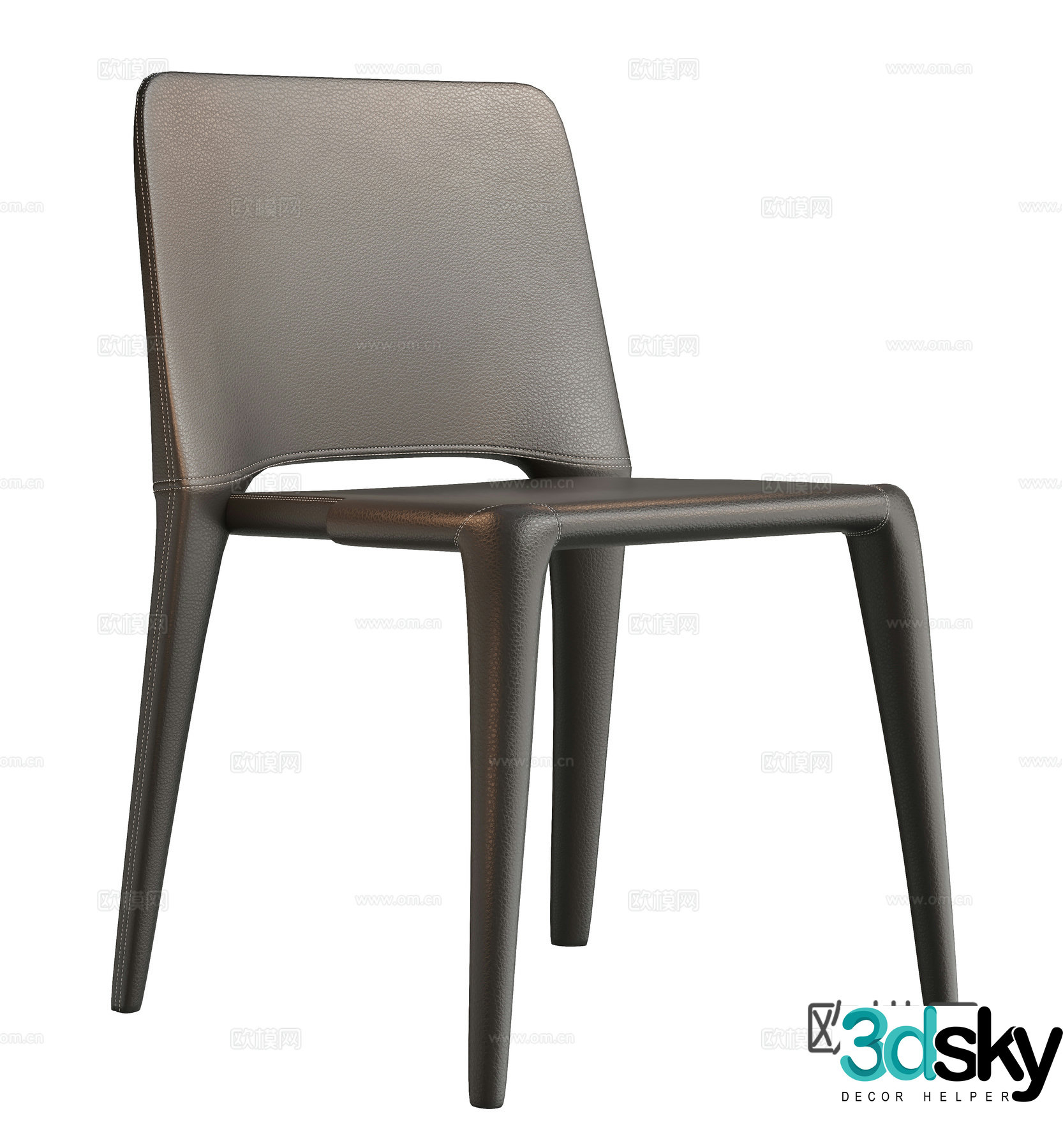 Modern dining chair single chair leisure chair 3d model