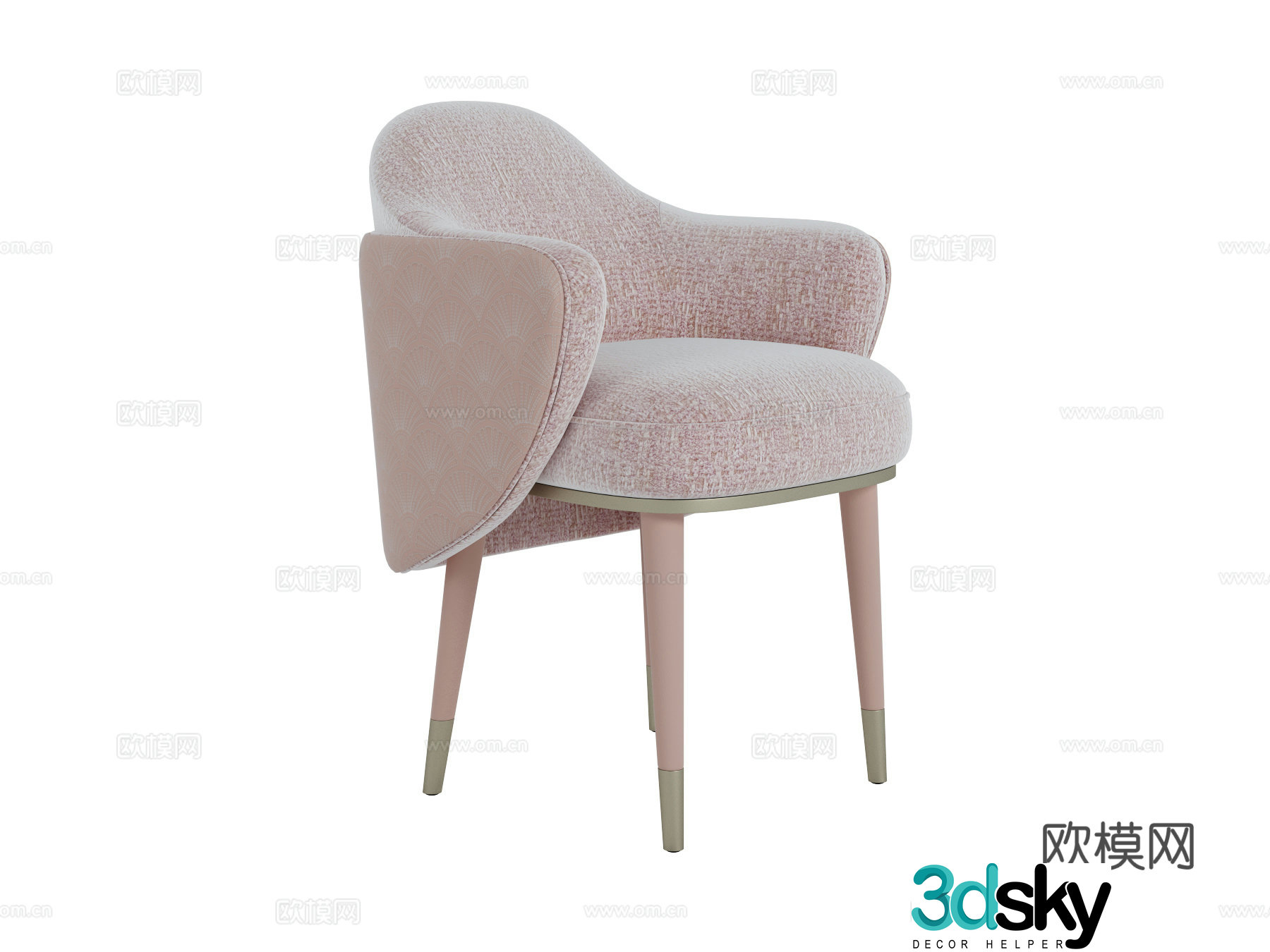 visionnaire single chair dining chair 3d model
