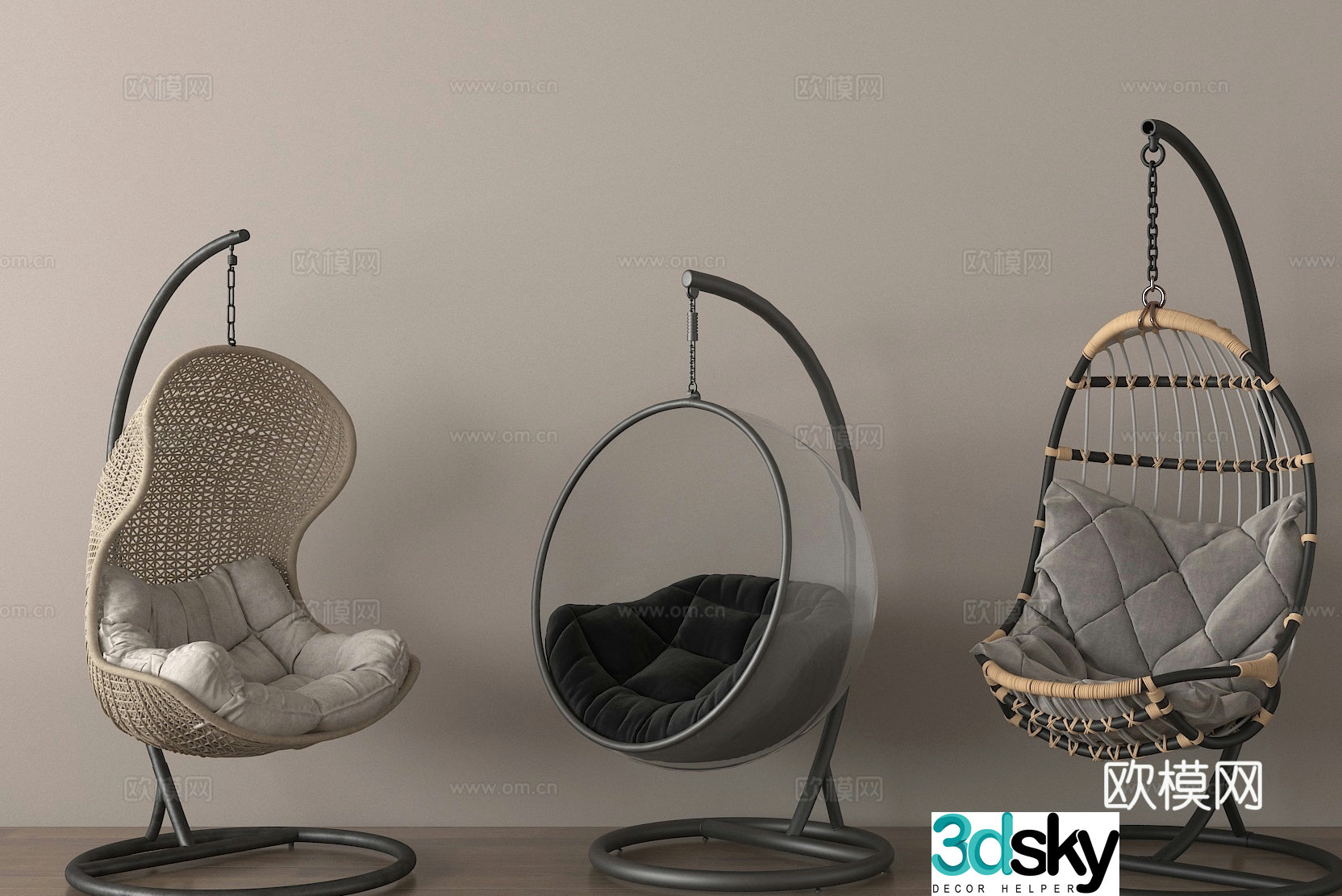 Swing chair hanging chair egg chair 3d model