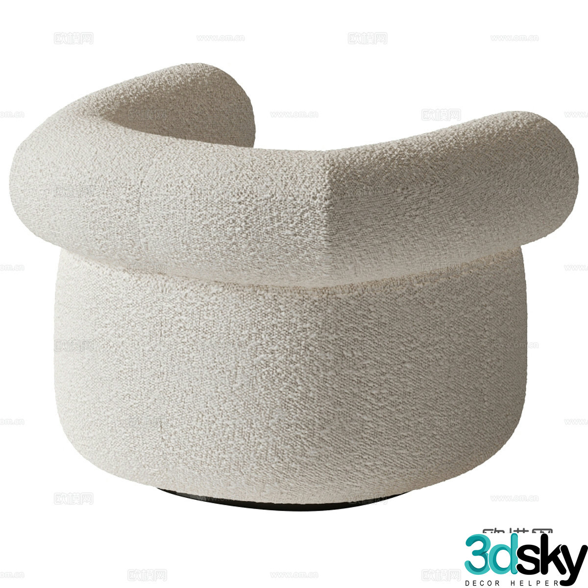 Single sofa velvet sofa 3d model