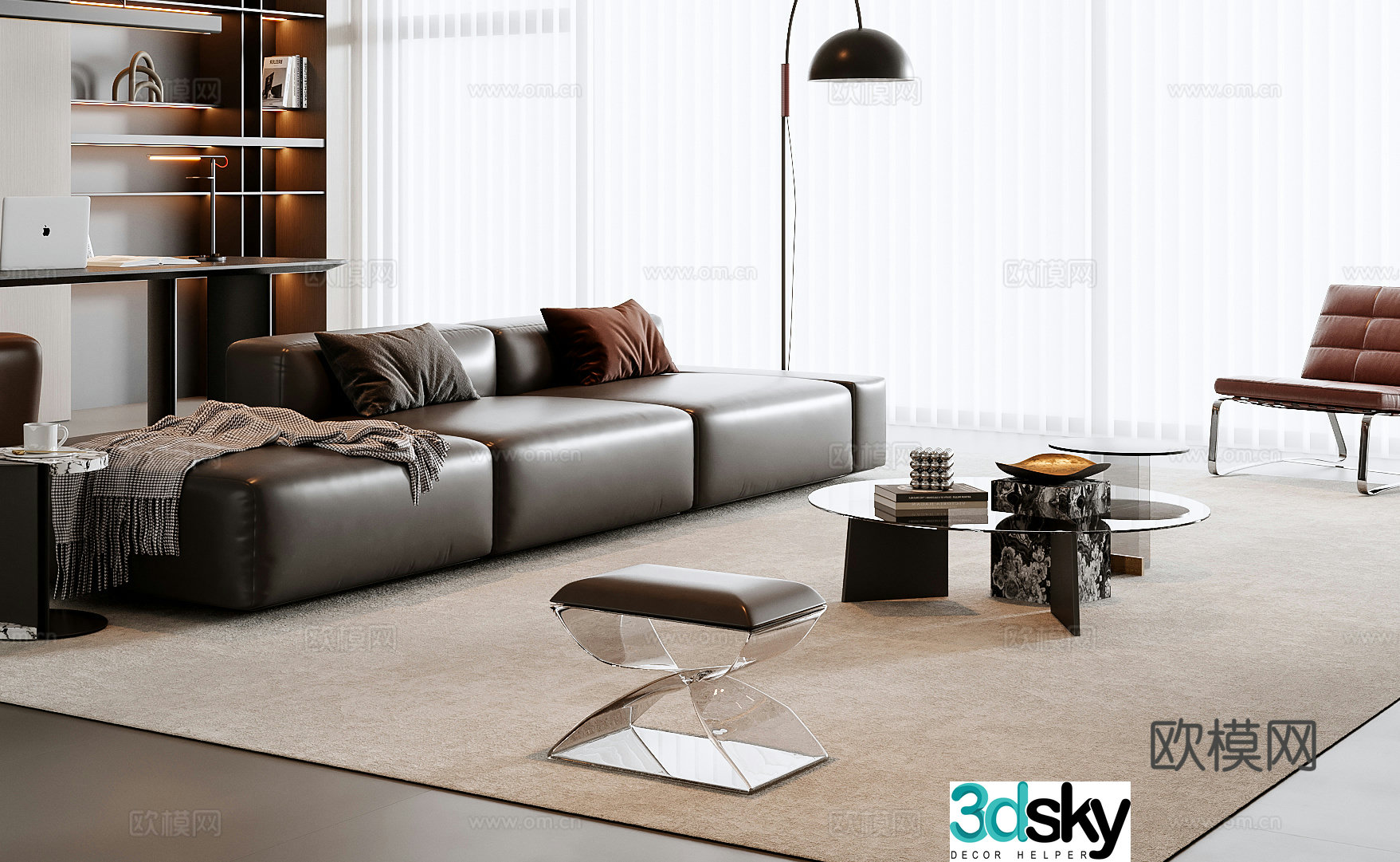 Italian modular sofa modular sofa 3d model