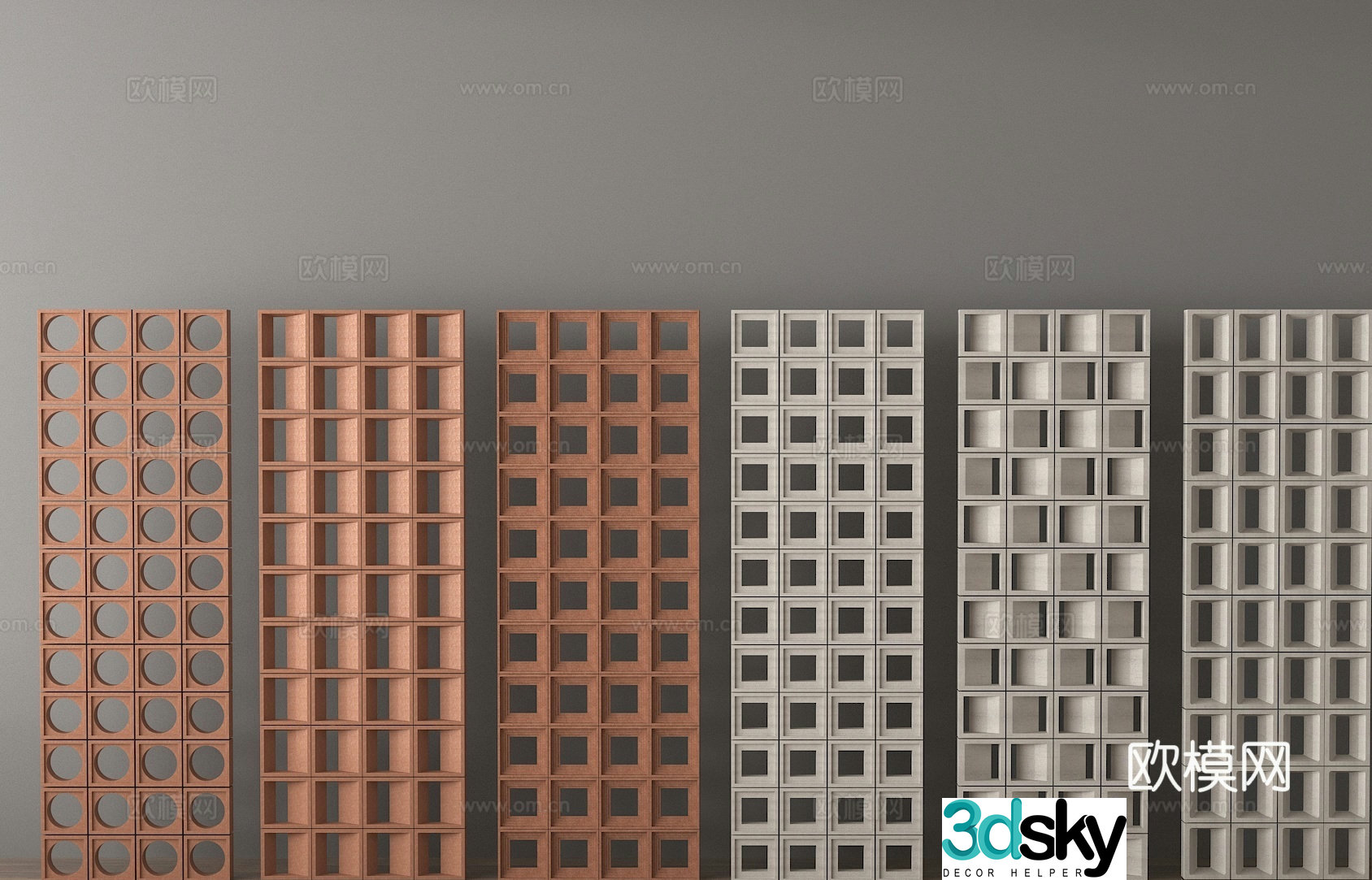 Cement brick partition cement hollow brick hollow partition 3d model