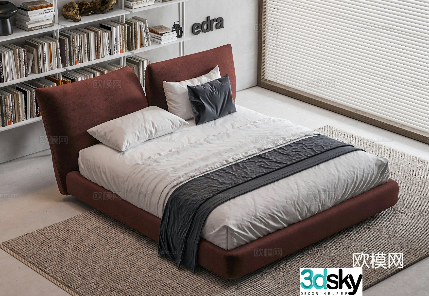 Edra stand by me double bed 3d model