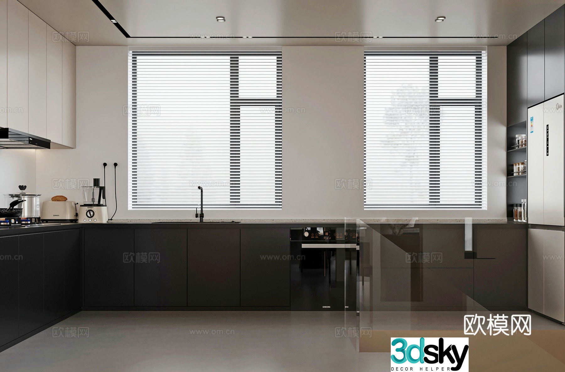 modern kitchen cabinet 3d model