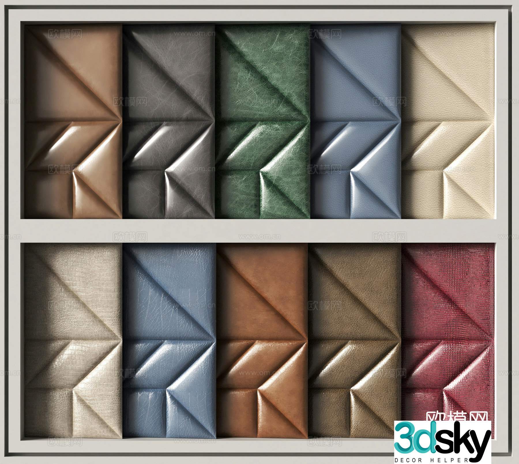 Modern leather hard bag soft bag 3d model