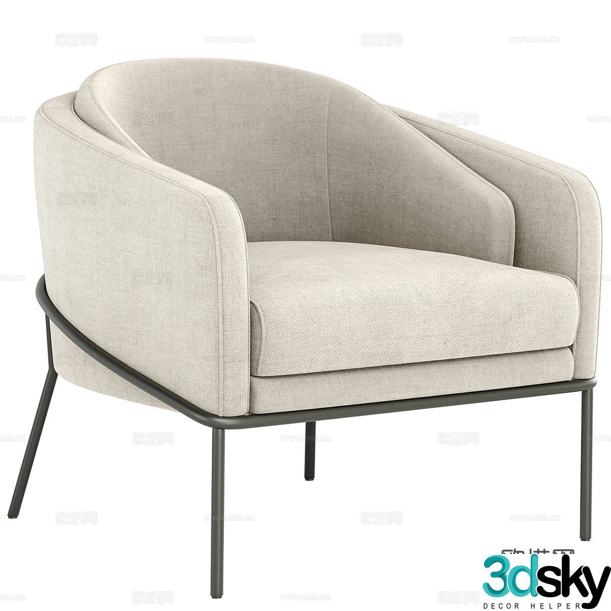 Modern sofa chair leisure chair 3d model
