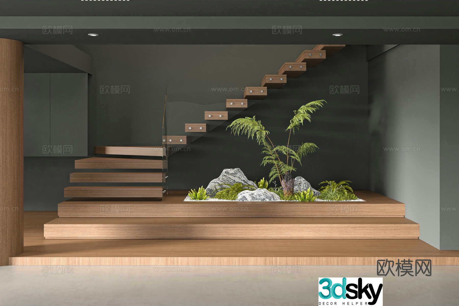 Modern stairwell 3d model