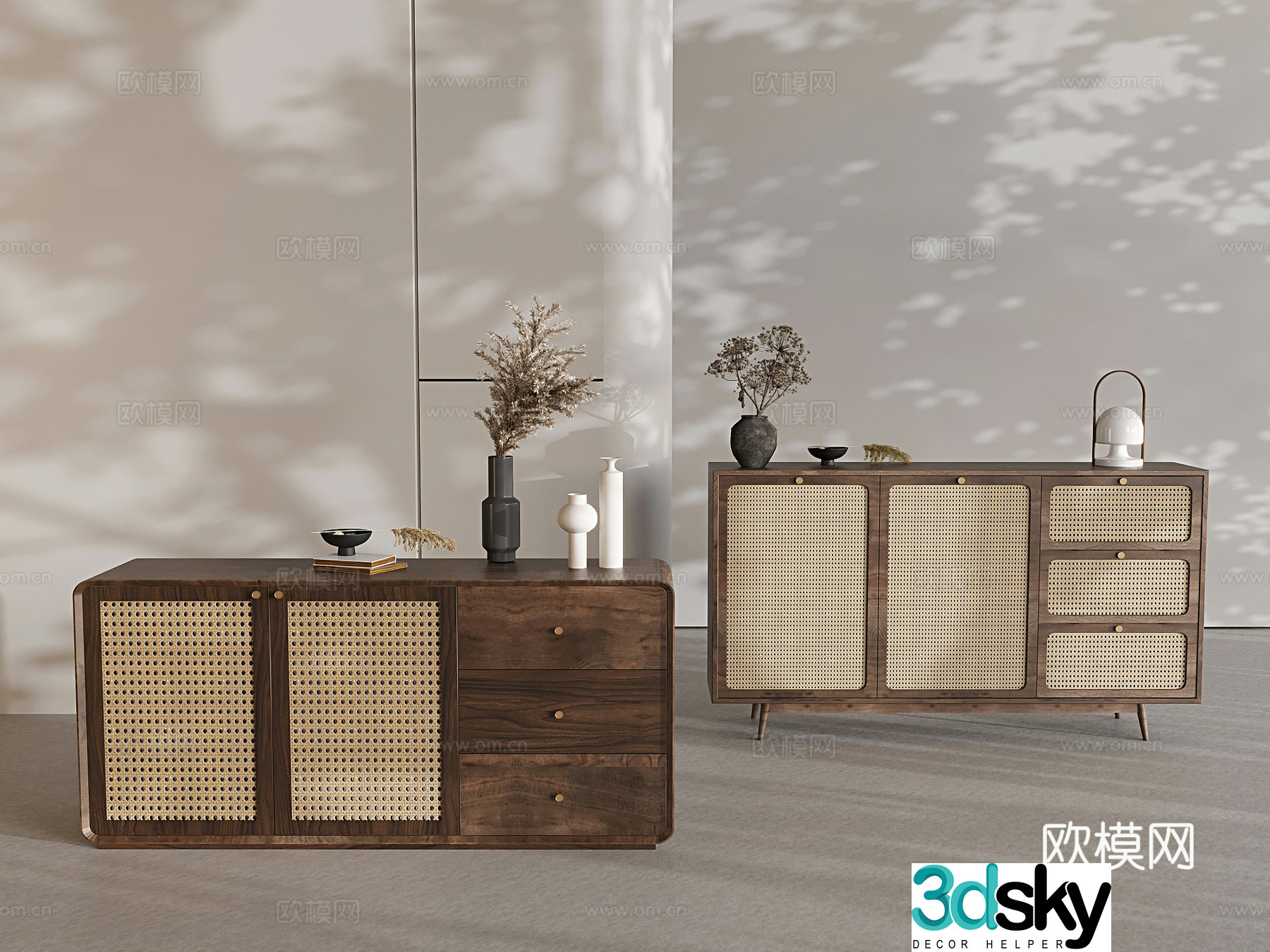 Wabi-sabi entrance cabinet 3d model