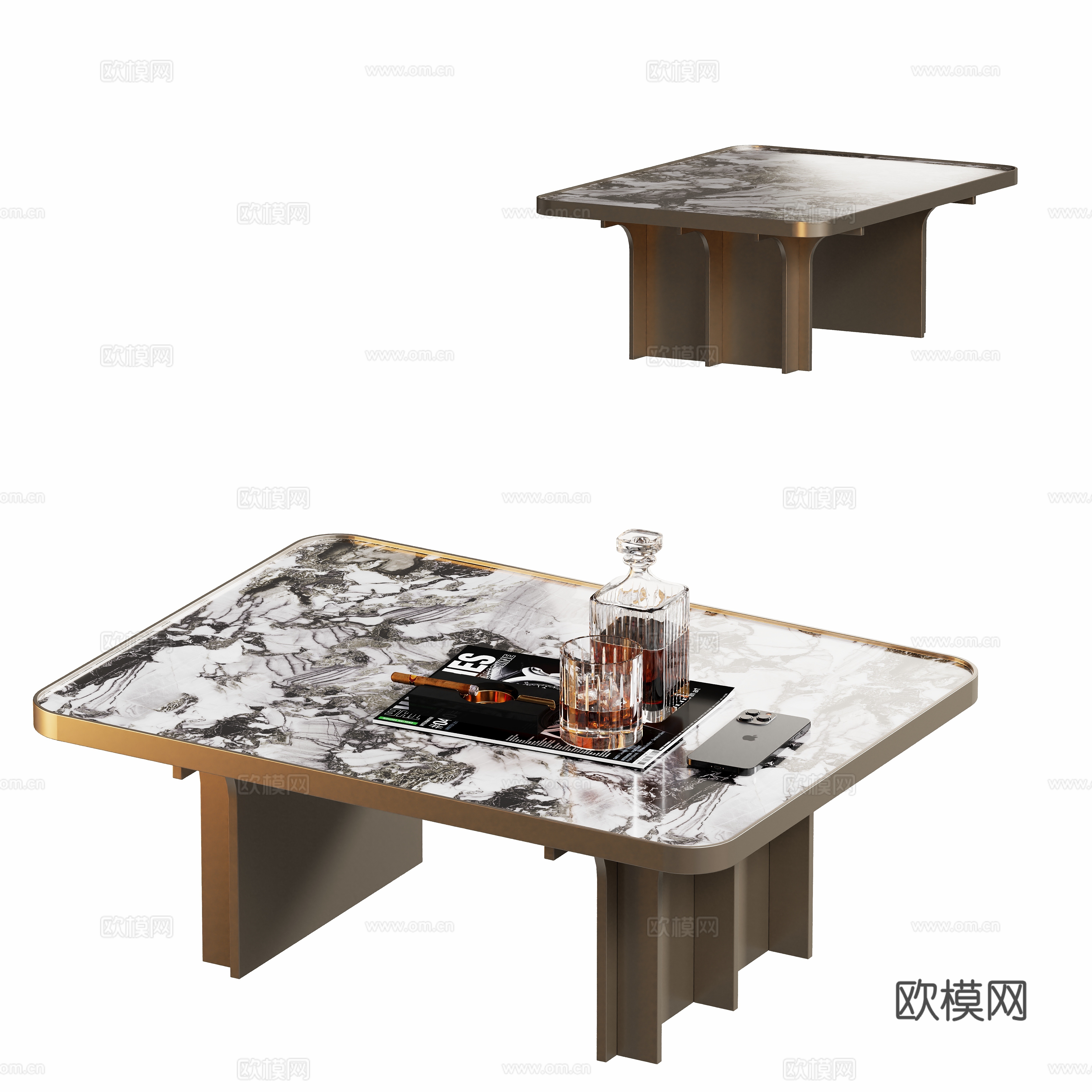 Modern marble coffee table 3d model