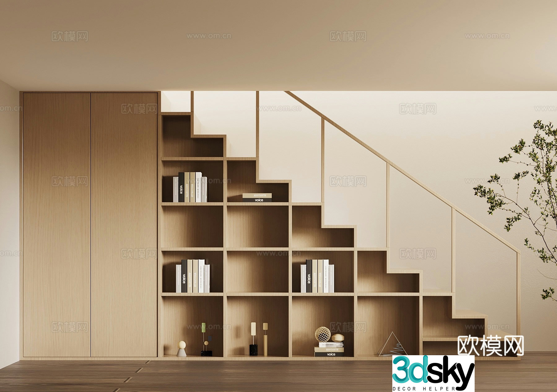 Modern stair cabinet 3d model