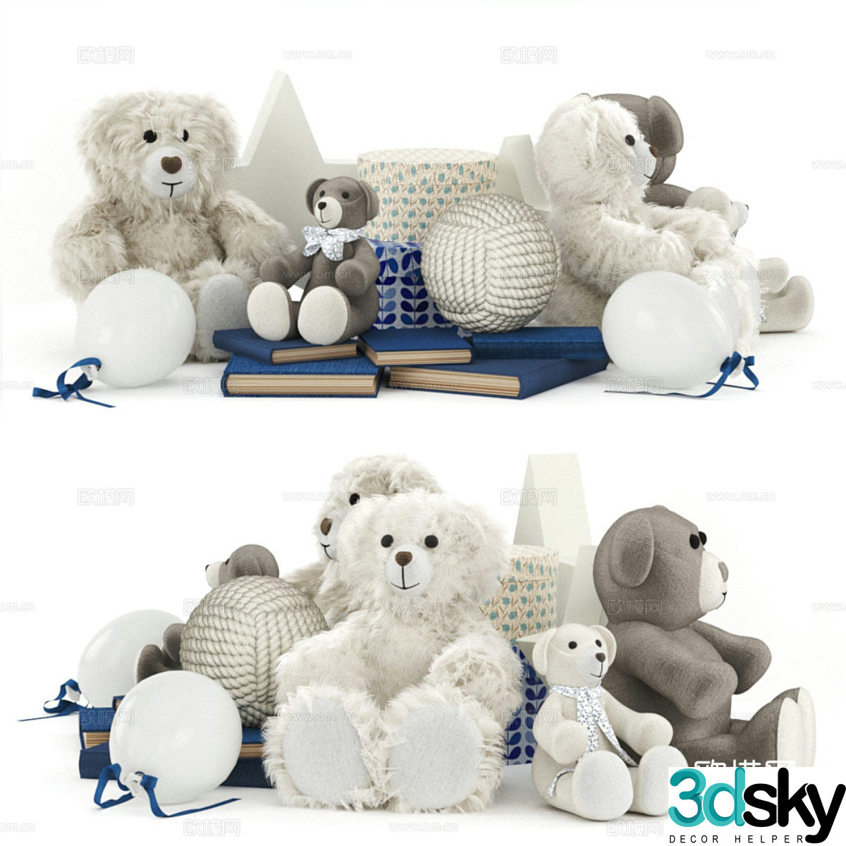 Plush toy bear doll 3d model