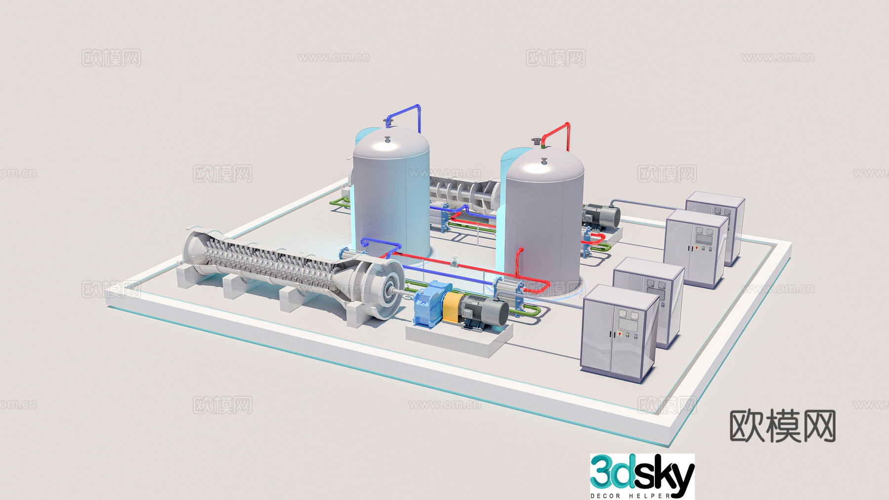 Air compressor energy storage machine 3d model