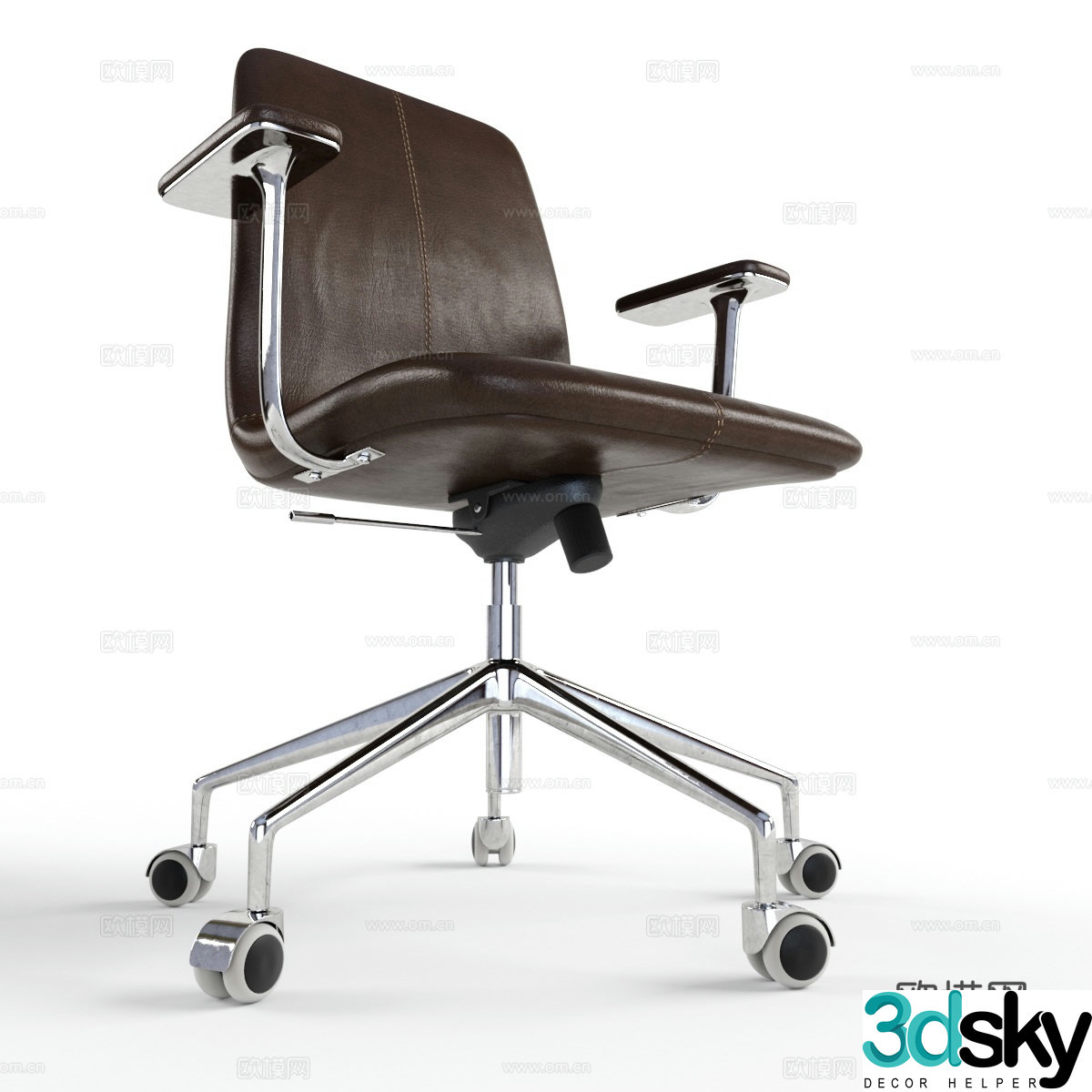 Cappellini pulley office chair leather staff chair 3d model