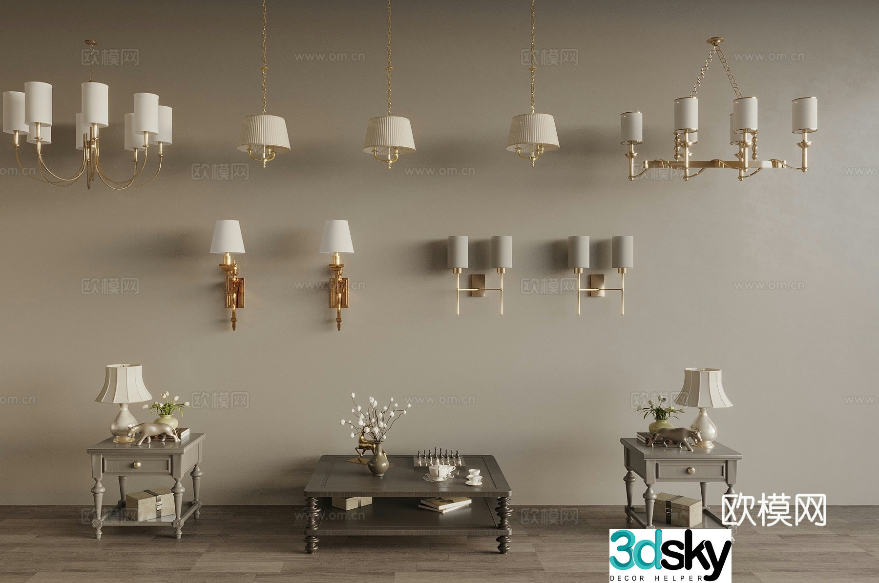 American chandelier living room chandelier dining room chandelier 3d model