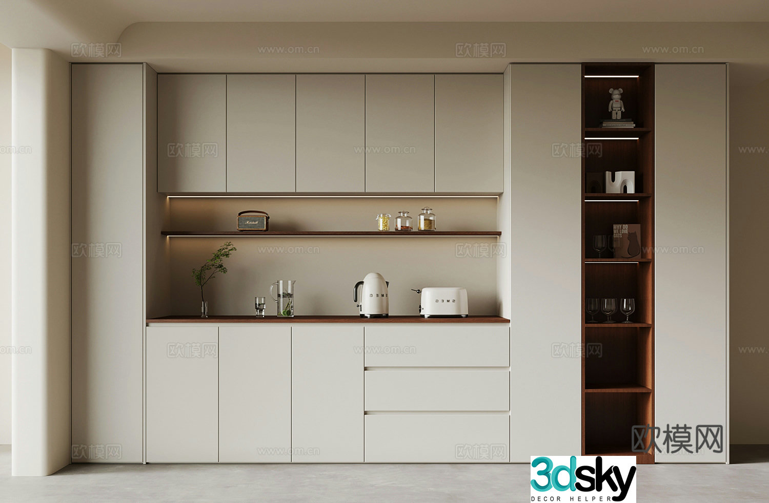 Modern wine cabinet sideboard 3d model