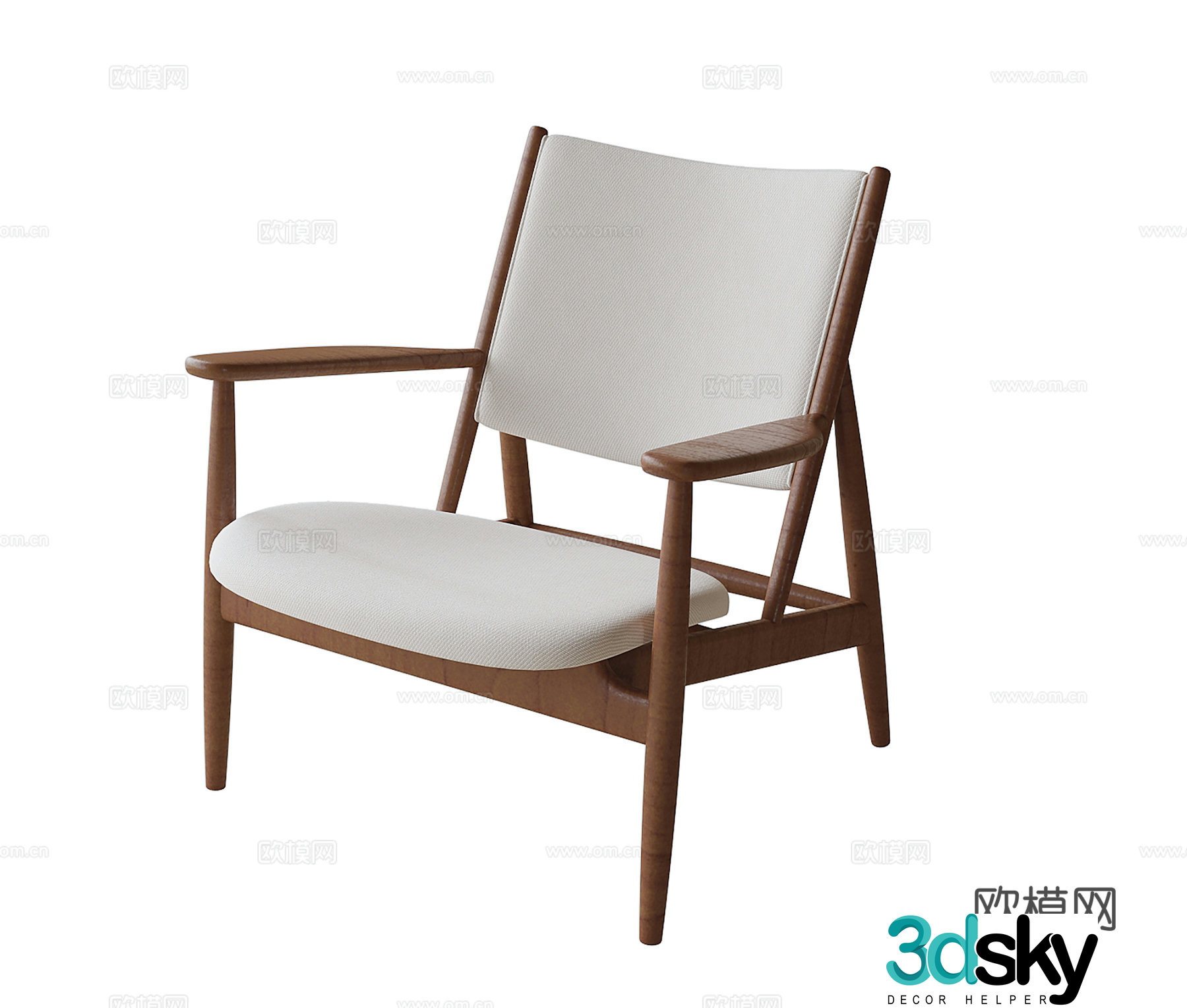 Nordic chair leisure chair 3d model