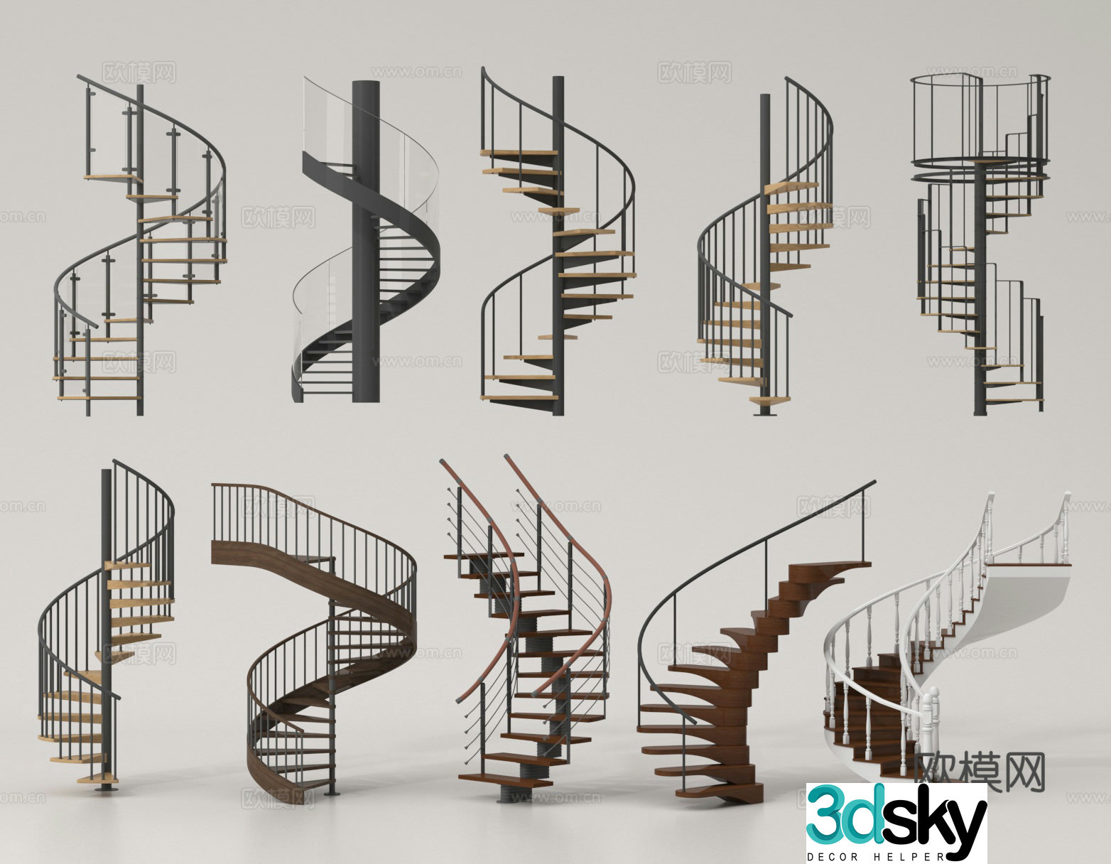 spiral staircase suspended staircase 3d model