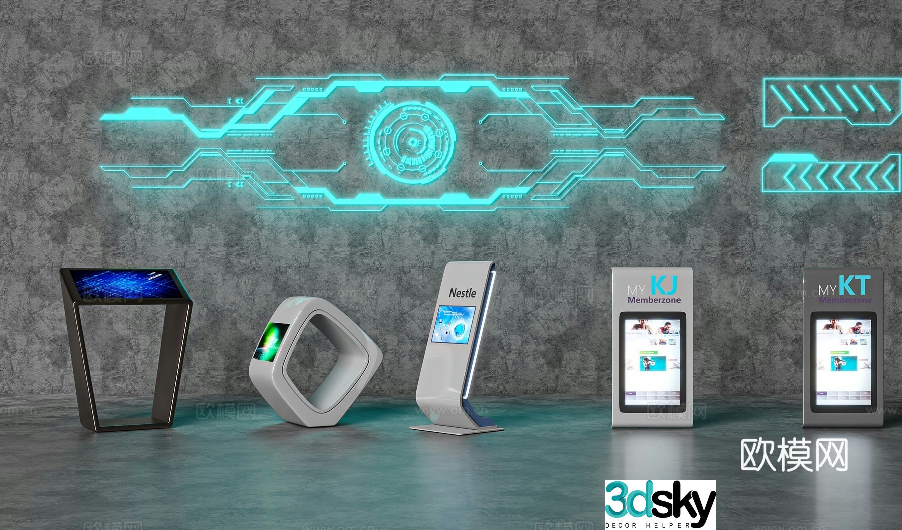 Modern smart terminal all-in-one 3D model