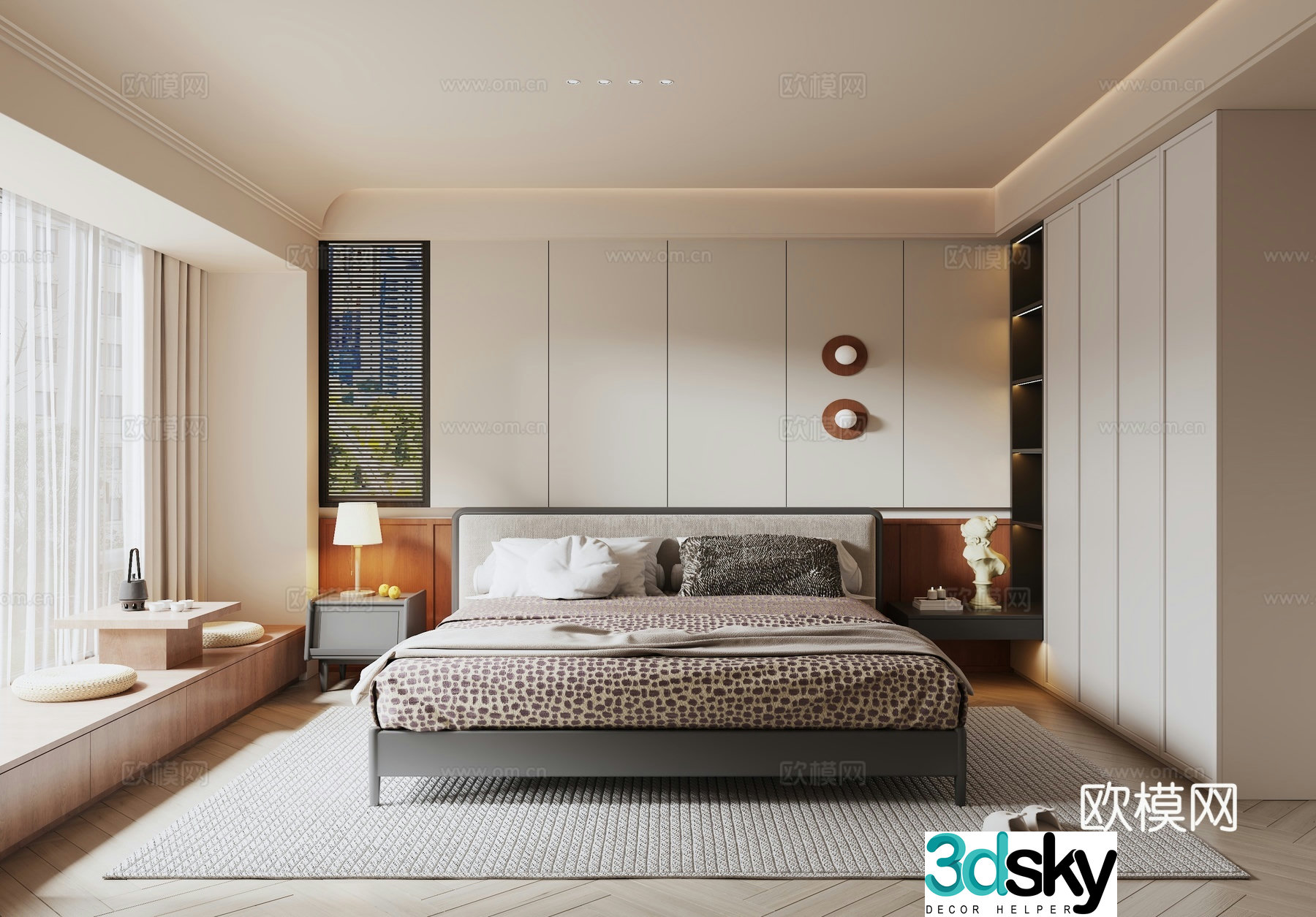 Medieval style bedroom master bedroom 3d model