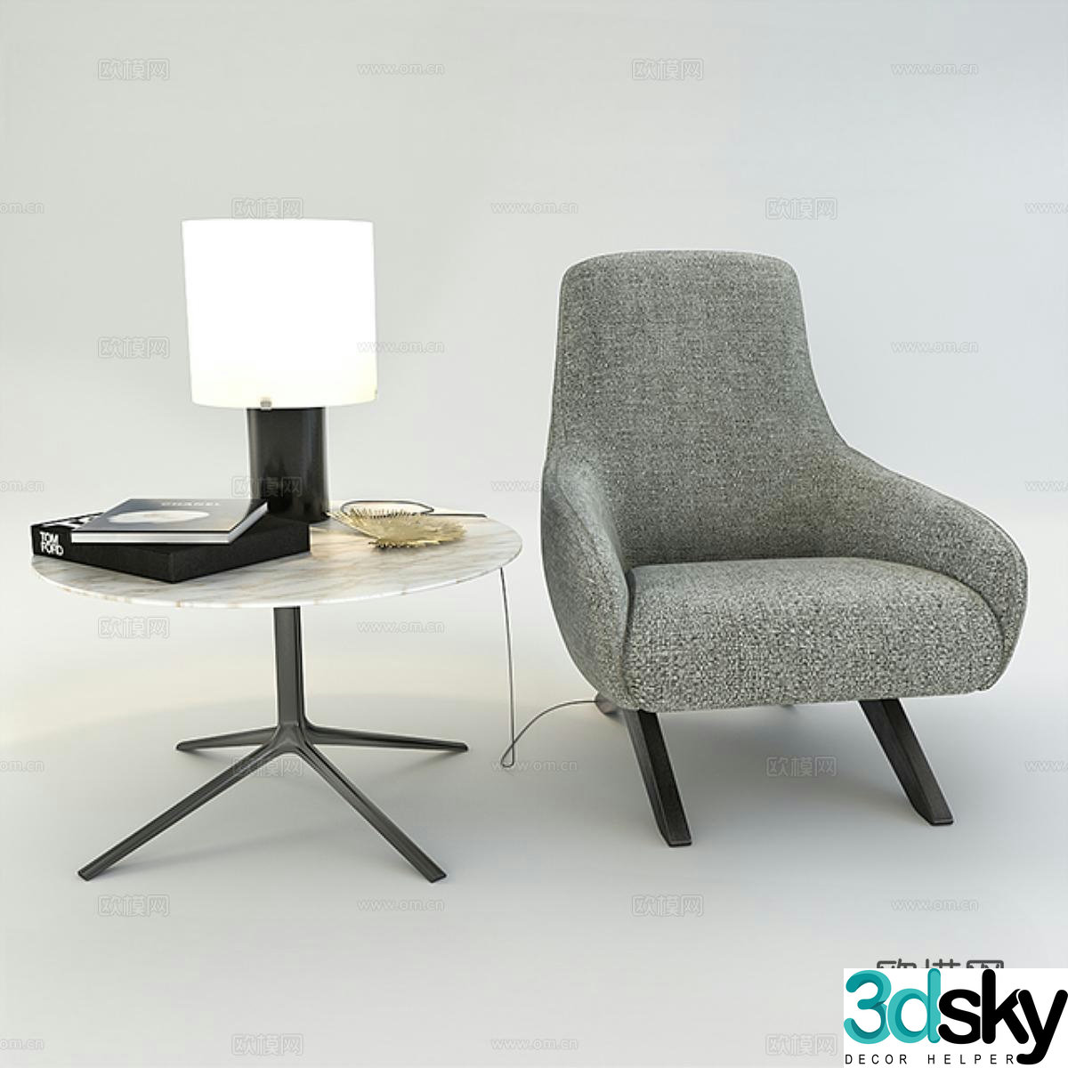 Poliform lounge chair sofa chair 3d model