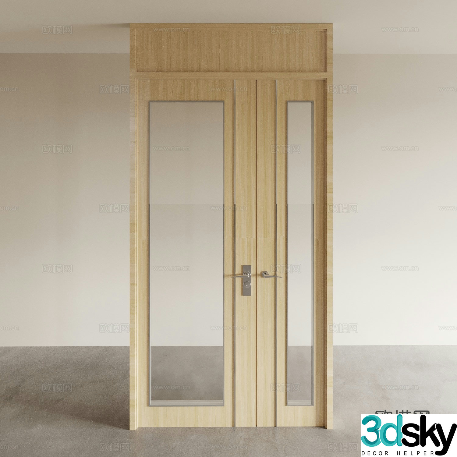 Modern interior door single door swing door door 3d model