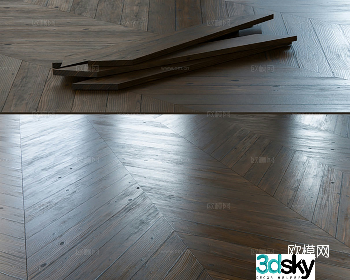 interior floor wooden floor 3d model
