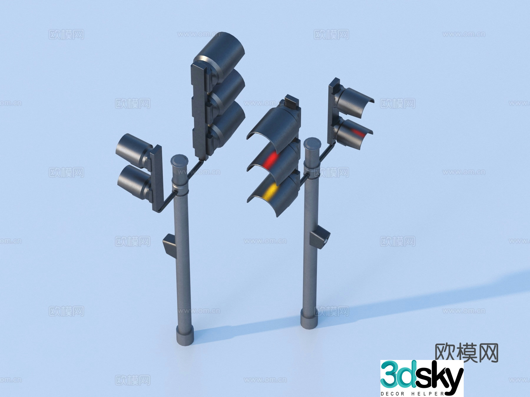 traffic light traffic light indicator 3d model