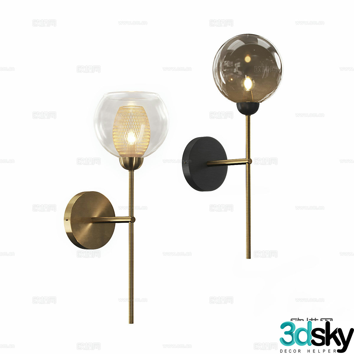 Light luxury wall lamp 3D model