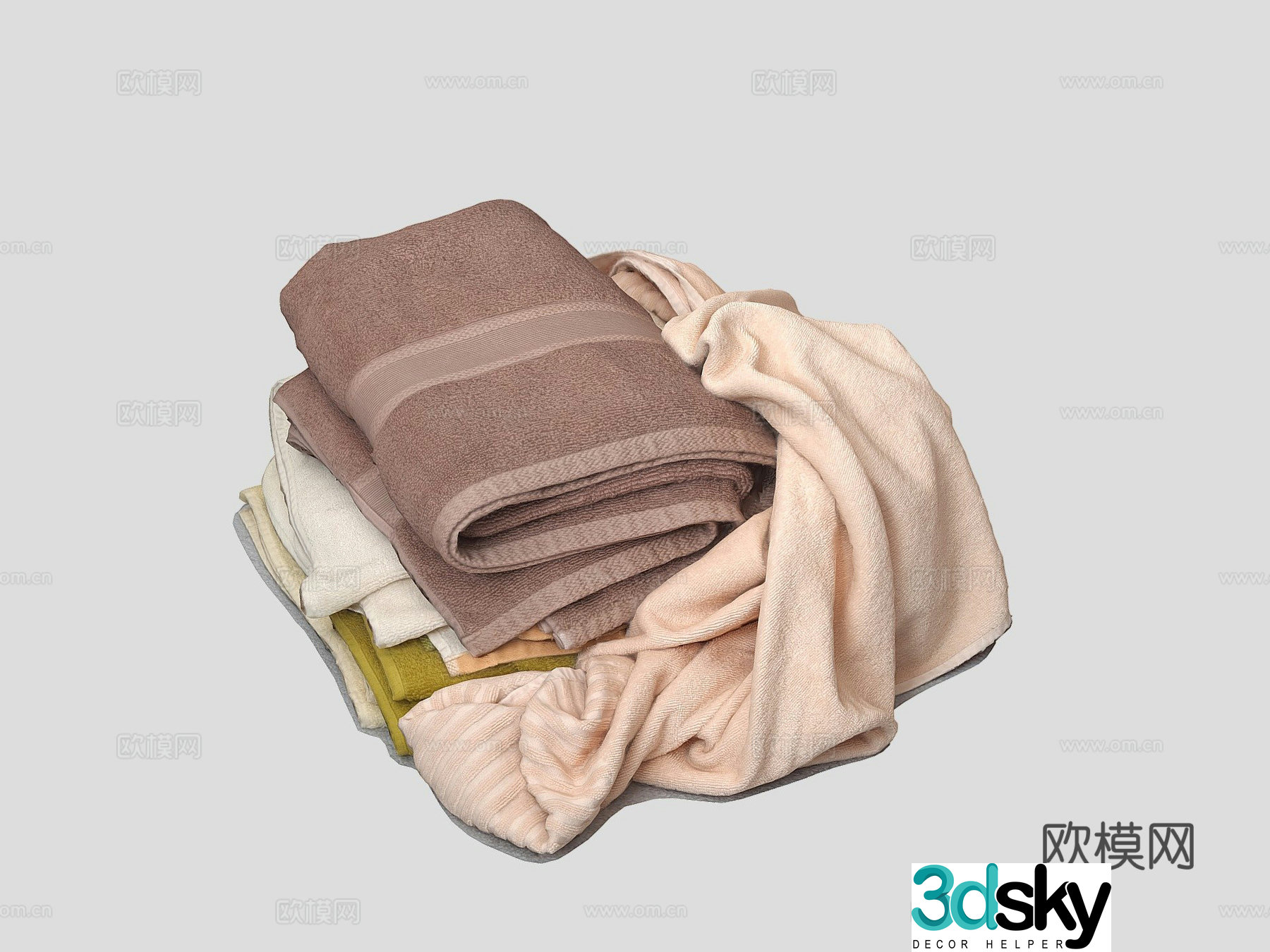 Towel cloth bath towel 3d model