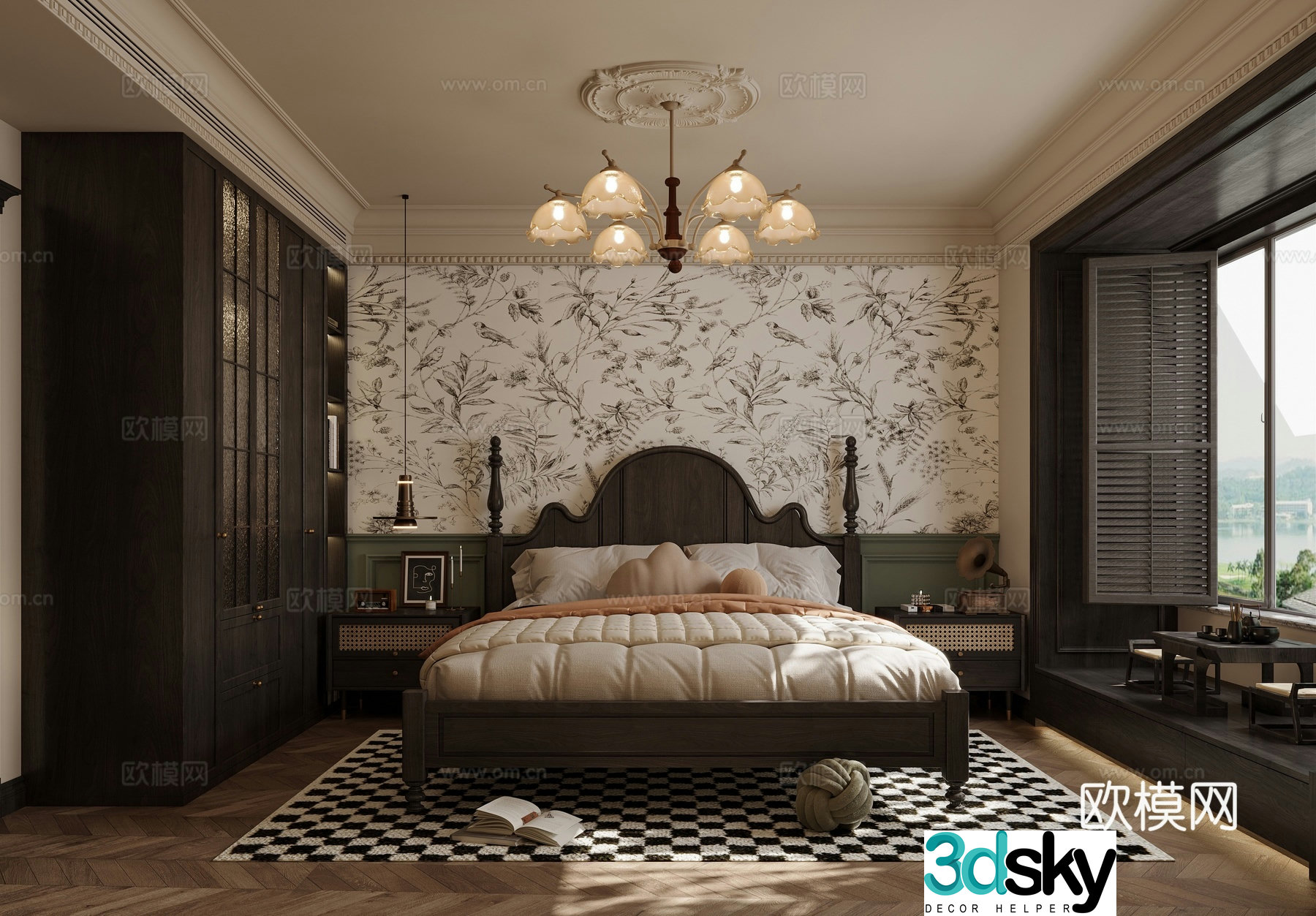 French bedroom master bedroom 3d model