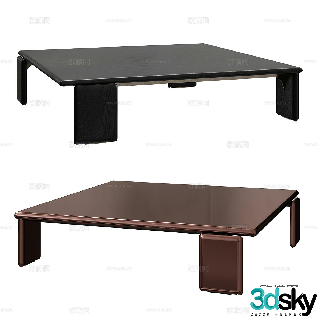 Minotti Drake Italian coffee table 3D model