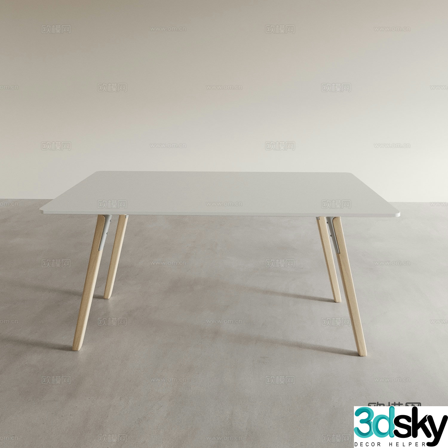 Modern dining table tea table long table square table 3d model