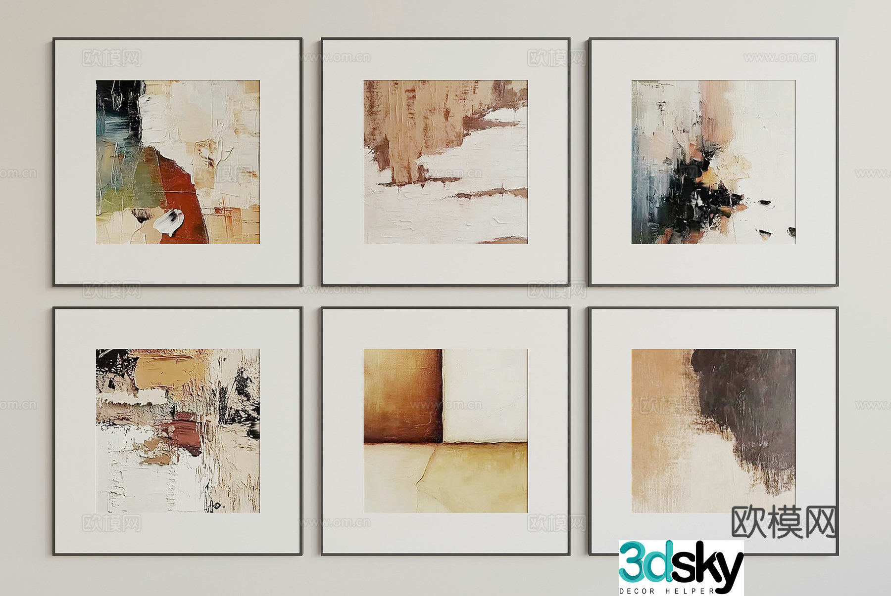 Wabi-sabi hanging painting decorative painting 3d model
