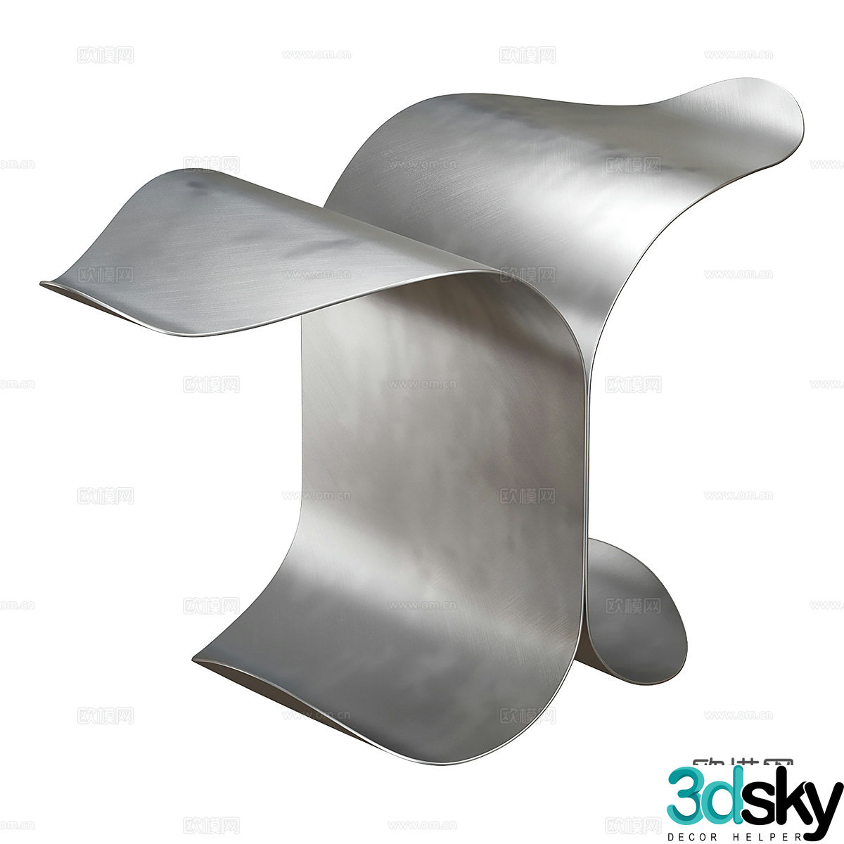 Yoon Shun “Wave” shaped stool stool 3D model