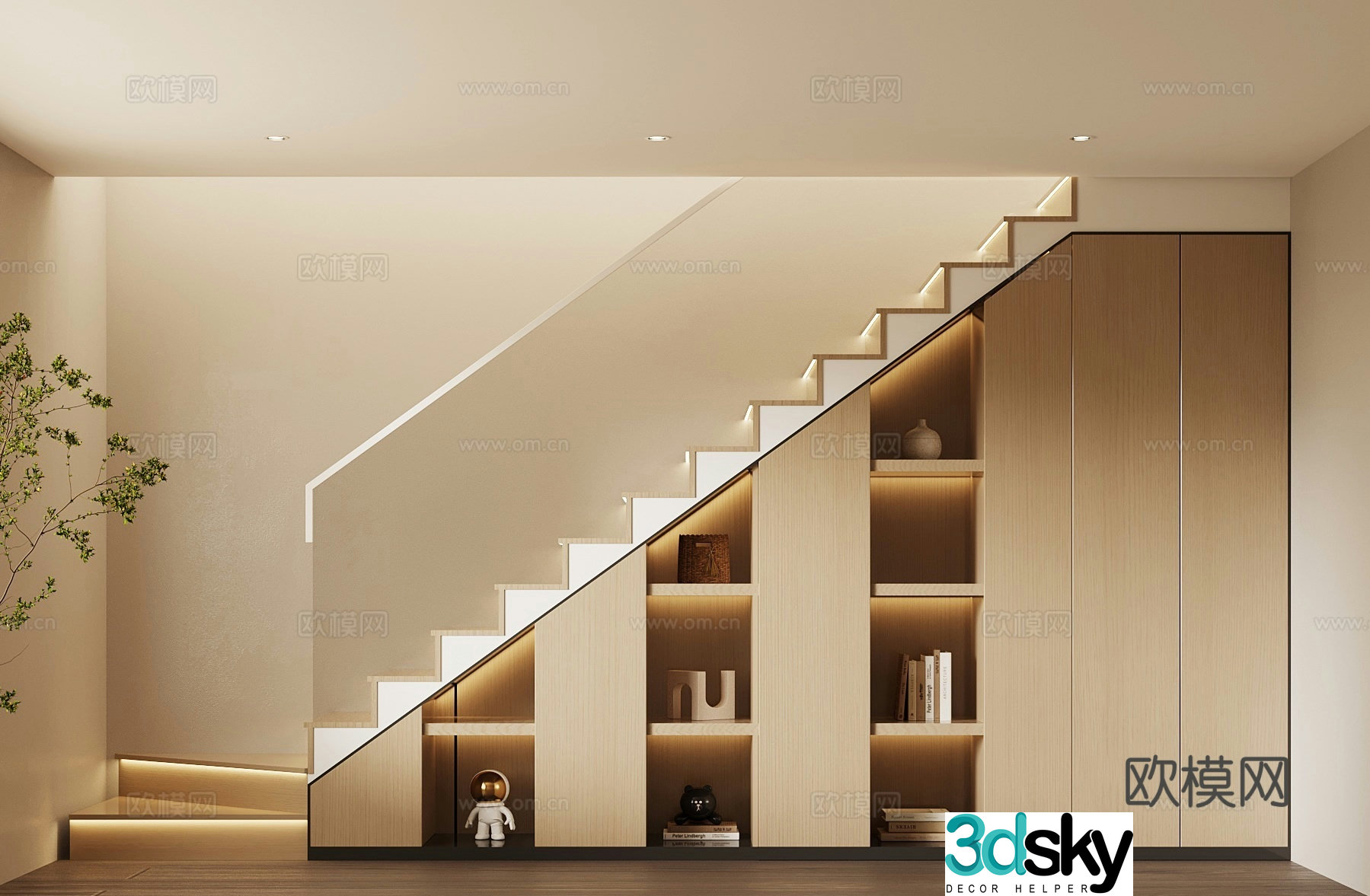 Modern stairwell 3d model