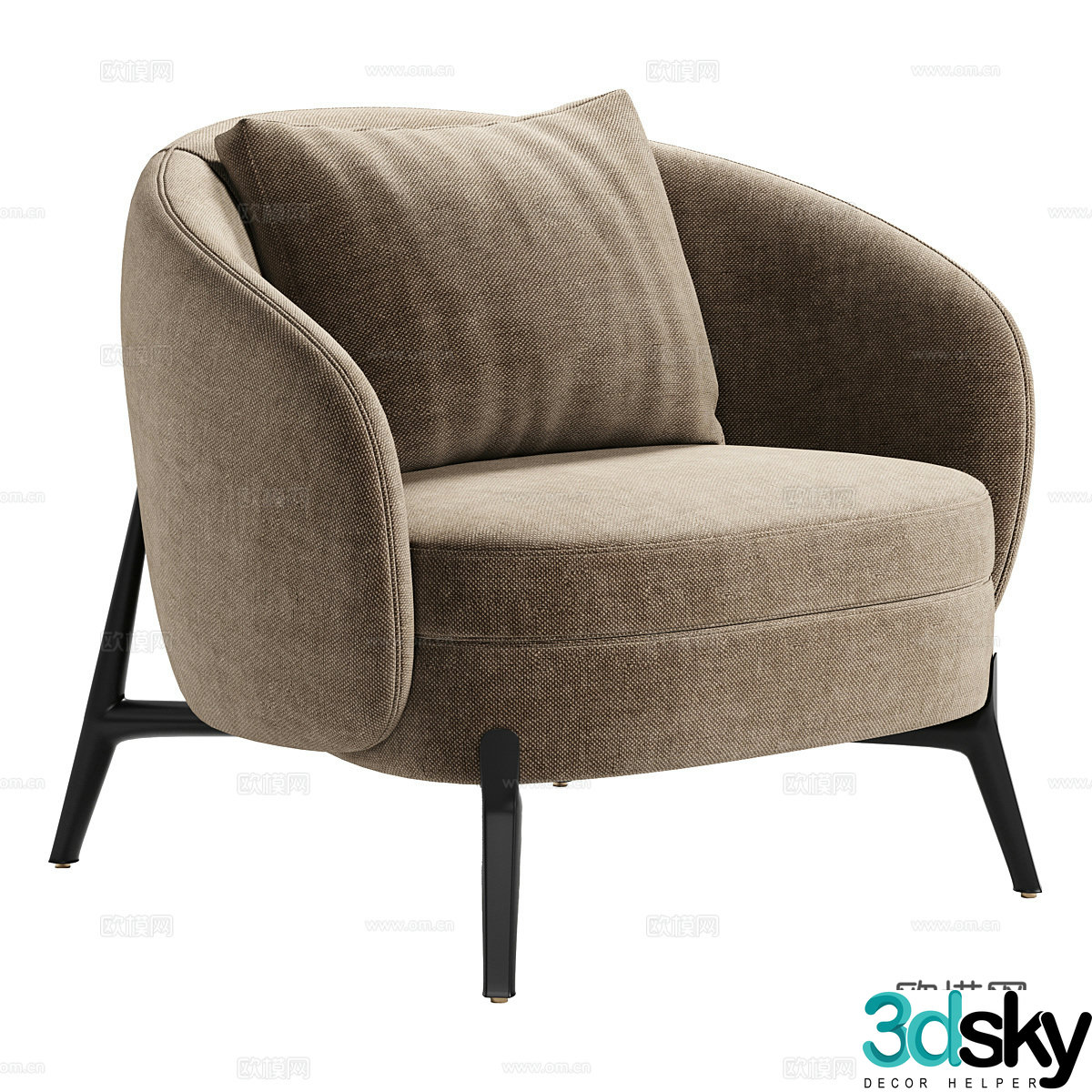 Single sofa armrest sofa 3d model