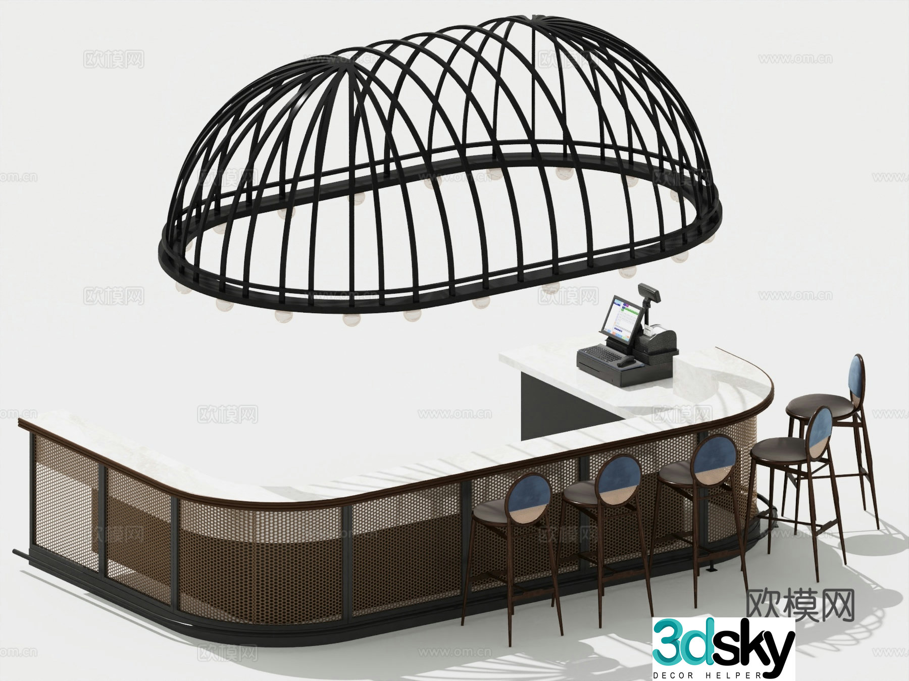 Nordic bar marble bar 3d model