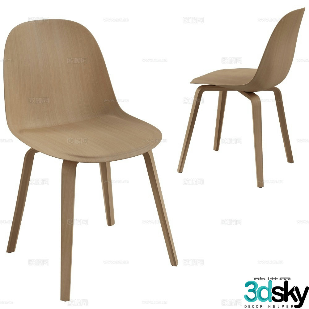 MDF Italia single chair dining chair 3d model