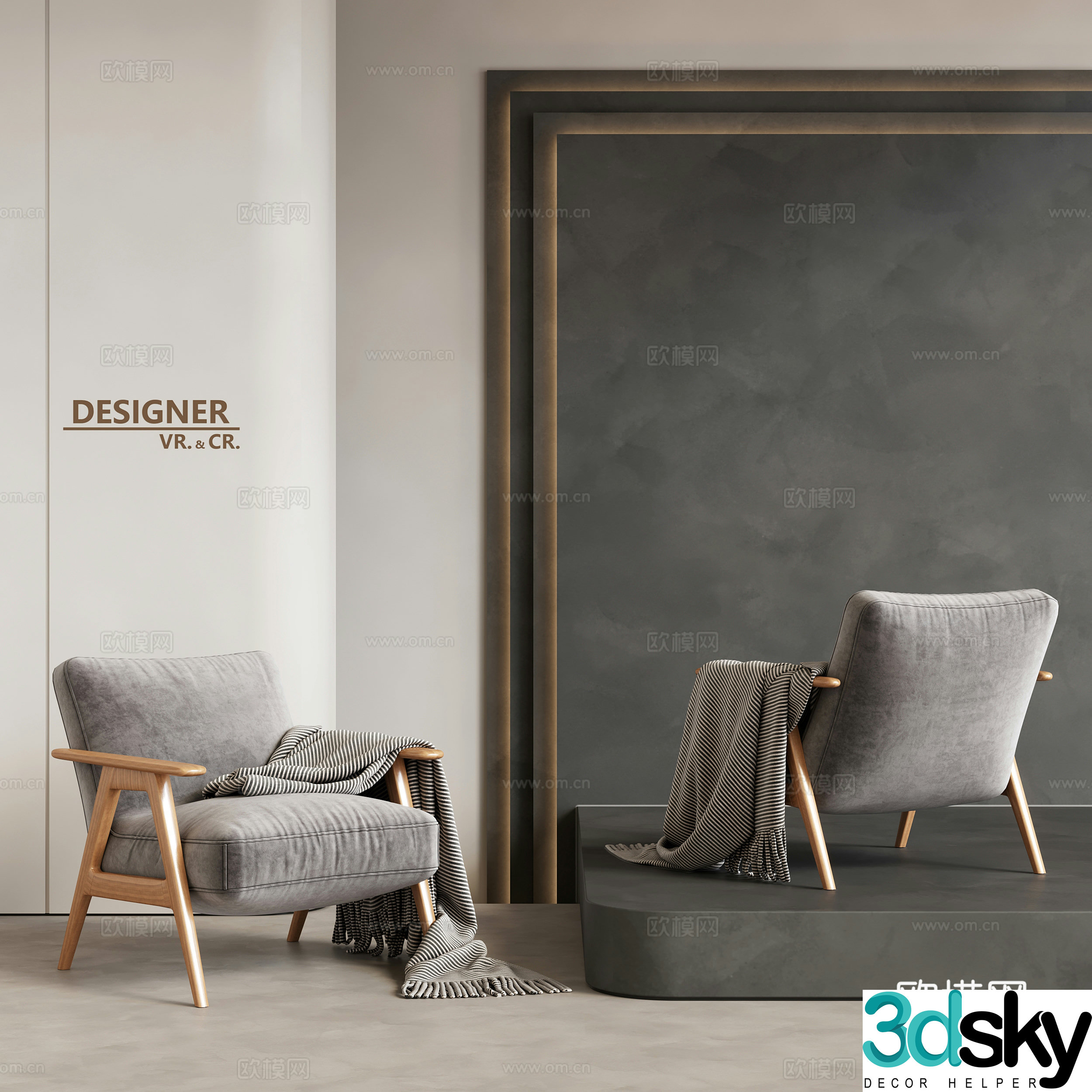 Modern sofa chair leisure chair 3d model