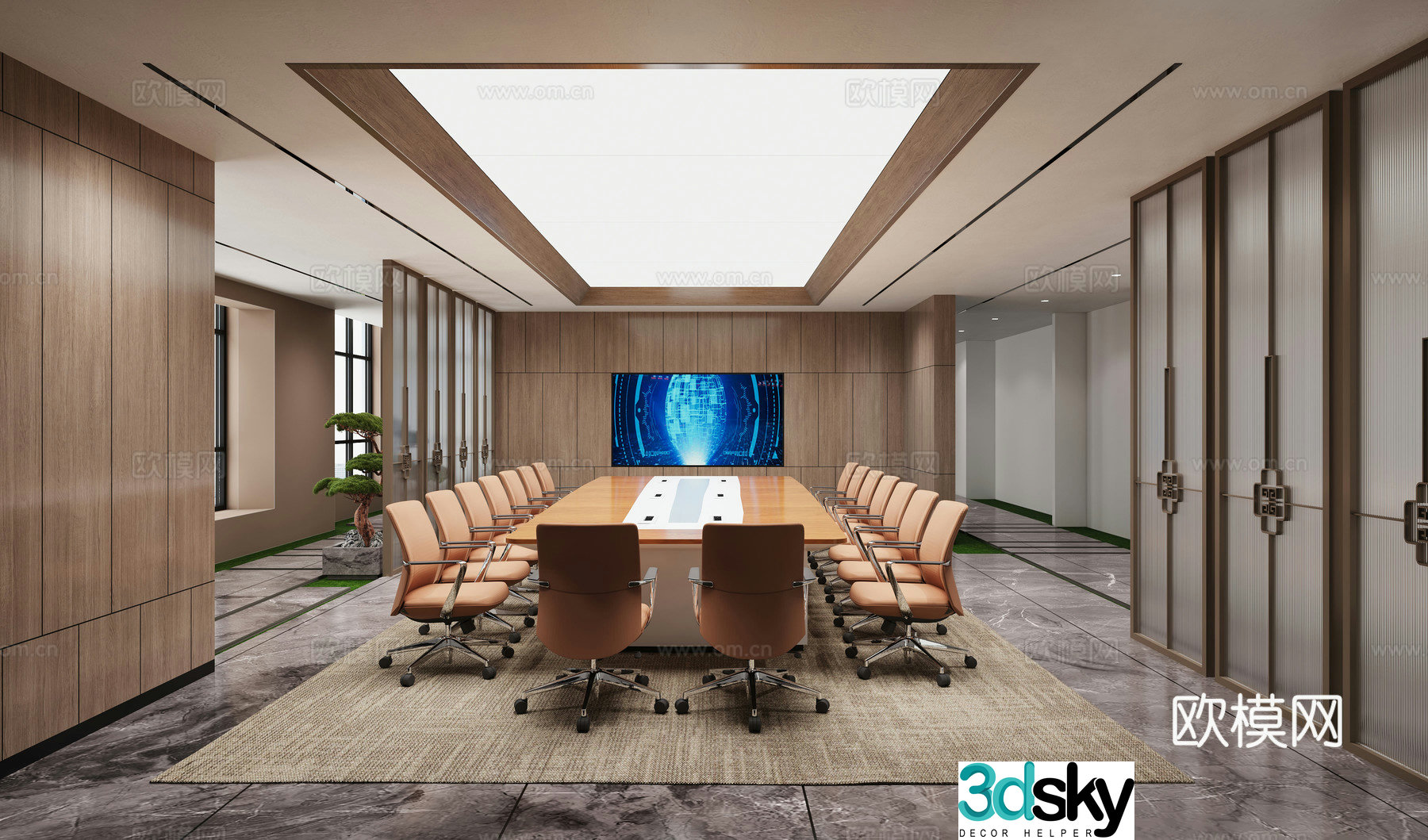 Modern conference room 3d model