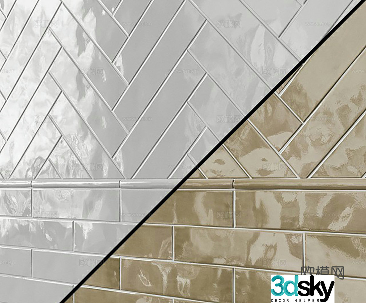 glazed tile wall tile tile 3d model
