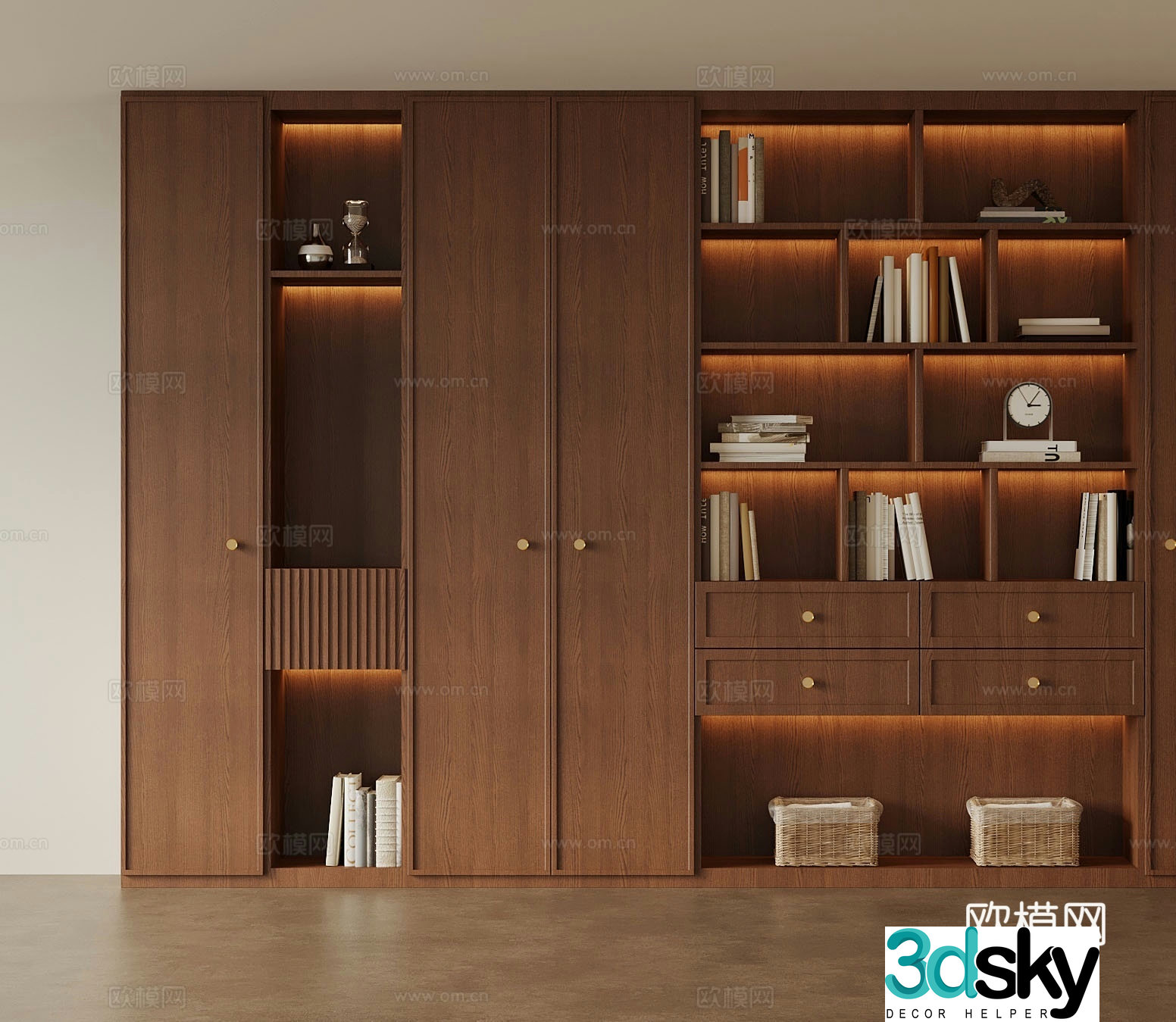 Medieval style bookcase bookshelf 3d model