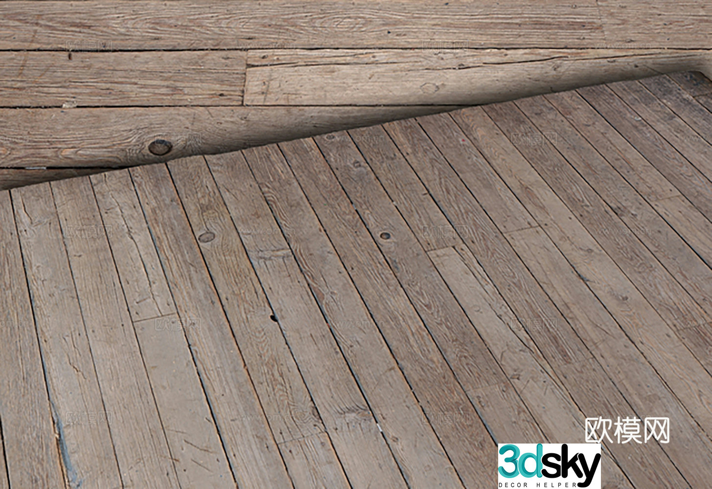 Outdoor wood flooring wood grain board 3d model