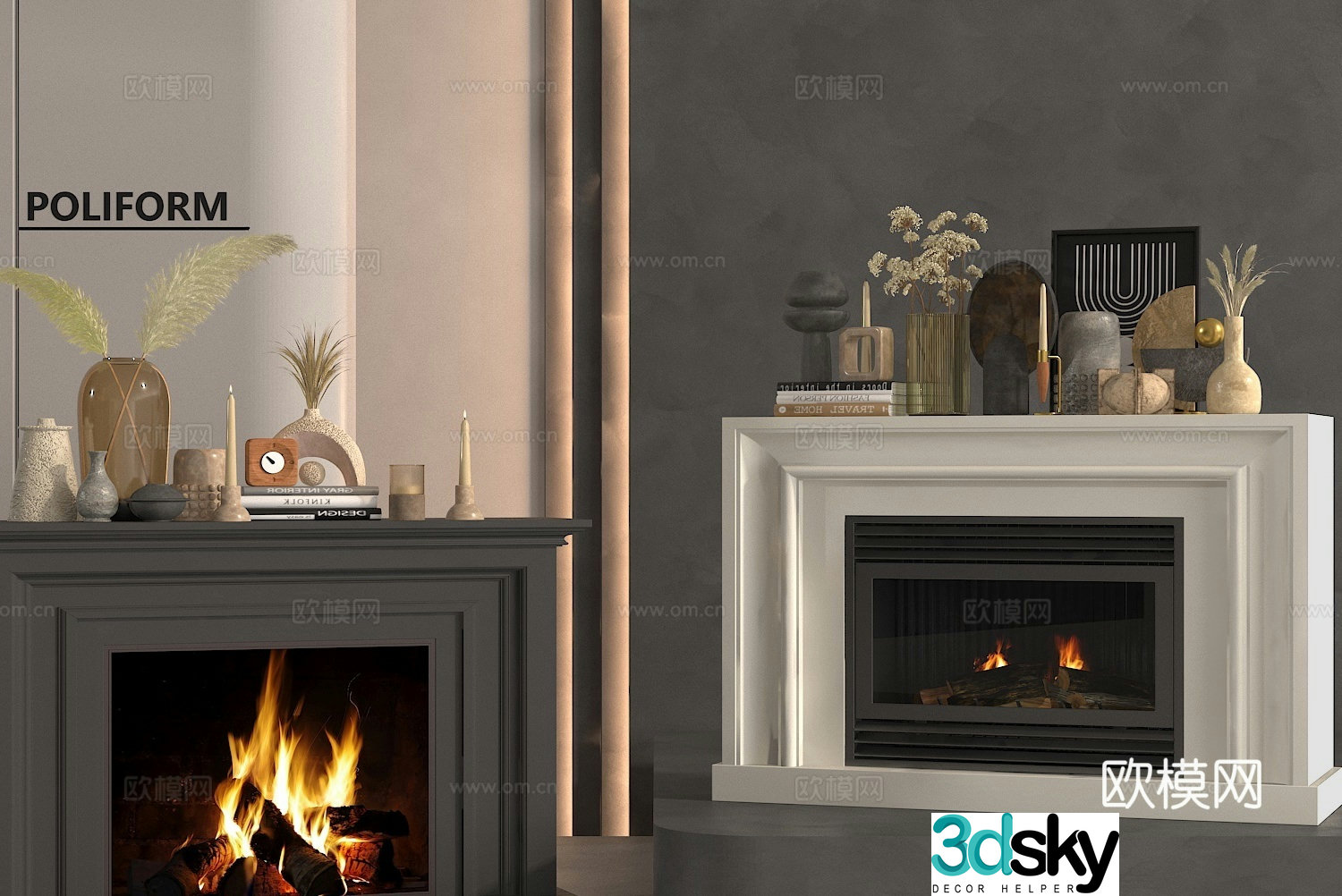 french fireplace stove 3d model