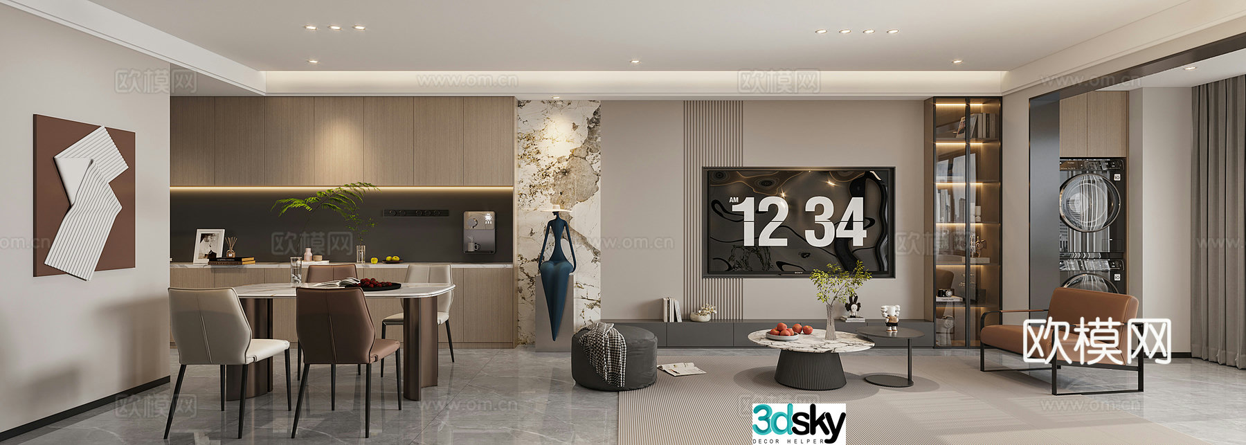 Modern guest restaurant 3d model