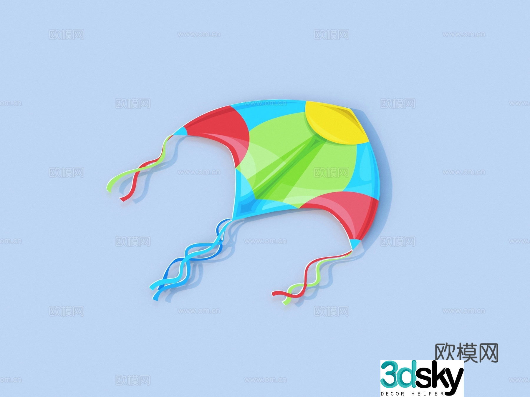 kite toy ornament decoration 3d model